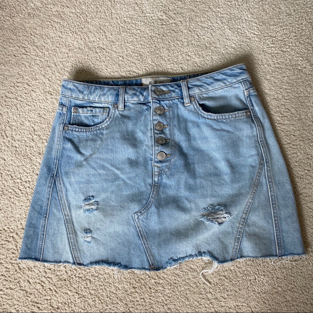 NWOT Free People buttonfly denim skirt